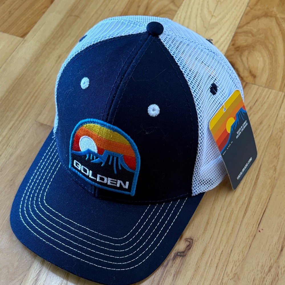 Golden Navy and White Trucker Hat